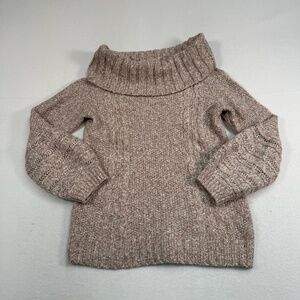 Sleeping On Snow Sweater Womens Size Small Cowl Neck Eyelet Sleeve